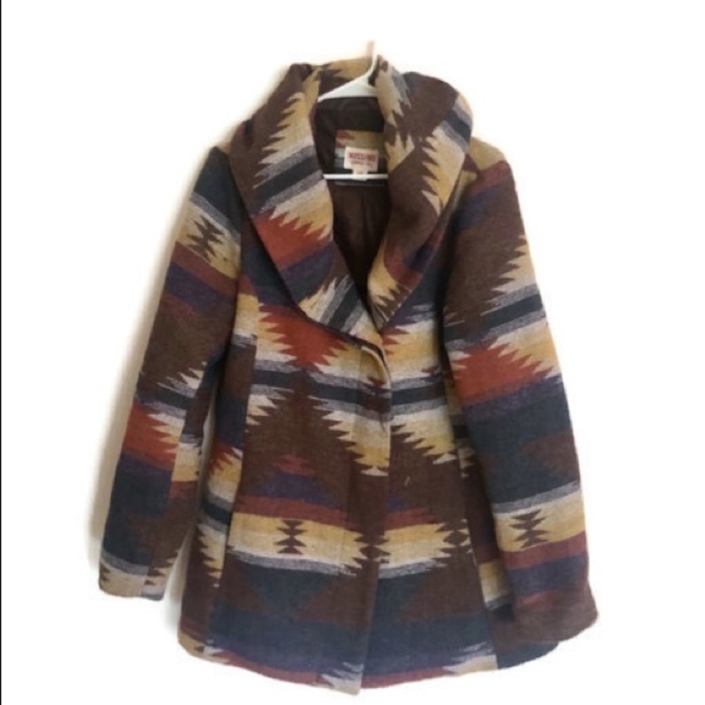 Colorful southwest print button down jacket